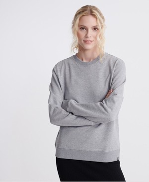 Superdry Organic Cotton Standard Label Loopback Női Pulóver Kék/Szürke | KWTXF5470